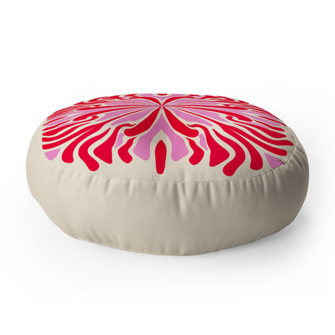 Angela Minca Abstract Symmetry Petals 1 Floor Pillow Round