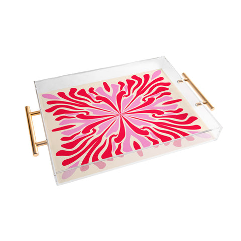 Angela Minca Abstract Symmetry Petals 1 Acrylic Tray