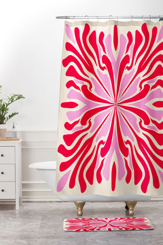 Angela Minca Abstract Symmetry Petals 1 Shower Curtain And Mat