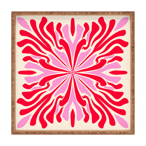 Angela Minca Abstract Symmetry Petals 1 Square Tray