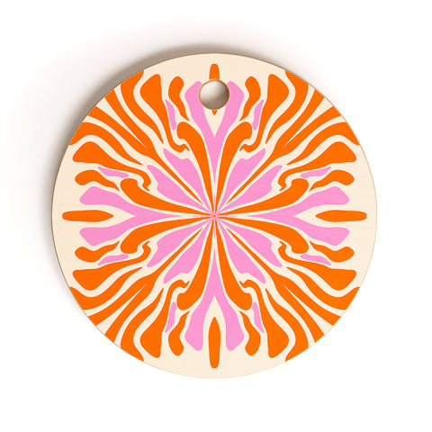 Angela Minca Abstract Symmetry Petals 2 Cutting Board Round