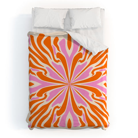 Angela Minca Abstract Symmetry Petals 2 Duvet Cover