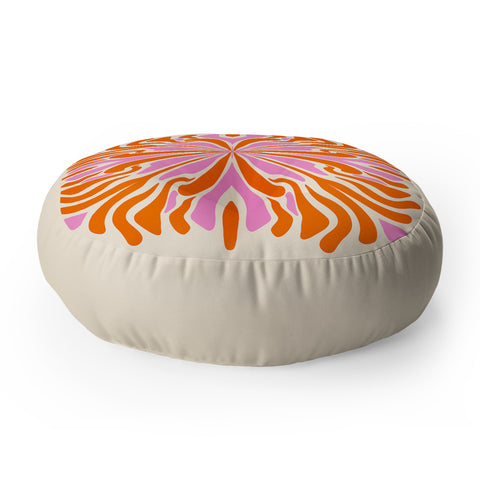 Angela Minca Abstract Symmetry Petals 2 Floor Pillow Round