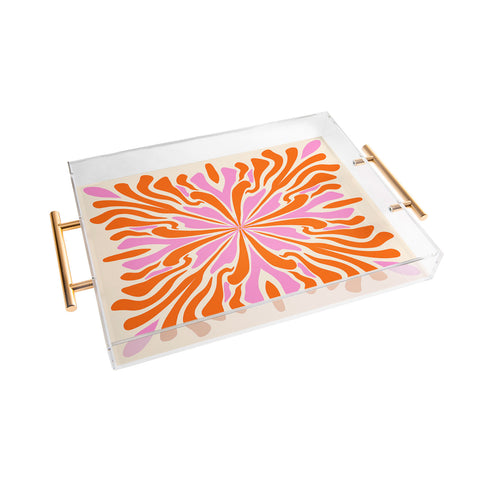 Angela Minca Abstract Symmetry Petals 2 Acrylic Tray