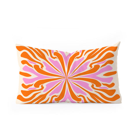 Angela Minca Abstract Symmetry Petals 2 Oblong Throw Pillow