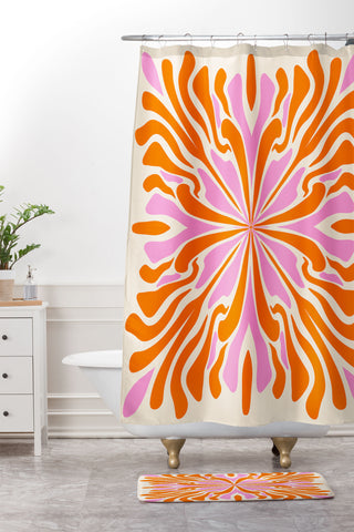 Angela Minca Abstract Symmetry Petals 2 Shower Curtain And Mat