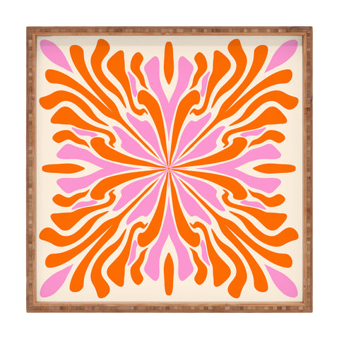 Angela Minca Abstract Symmetry Petals 2 Square Tray