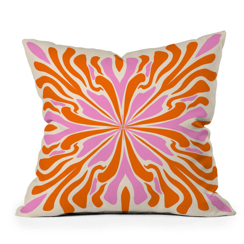 Angela Minca Abstract Symmetry Petals 2 Throw Pillow