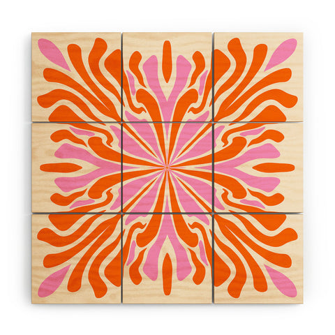 Angela Minca Abstract Symmetry Petals 2 Wood Wall Mural