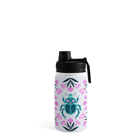 Angela Minca Beetle and flowers Water Bottle