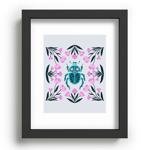 Angela Minca Beetle and flowers Recessed Framing Rectangle