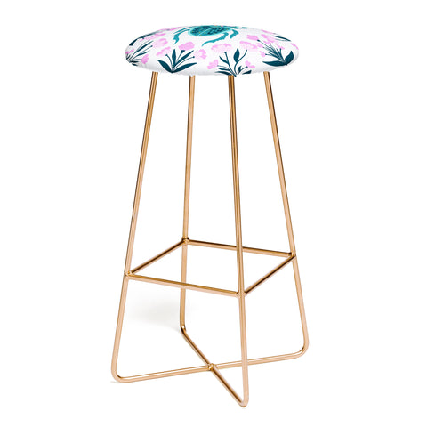 Angela Minca Beetle and flowers Bar Stool