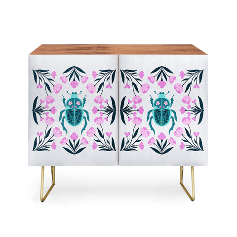 Angela Minca Beetle and flowers Credenza