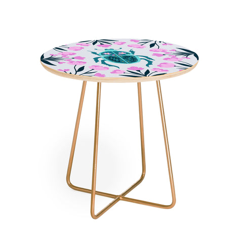 Angela Minca Beetle and flowers Round Side Table