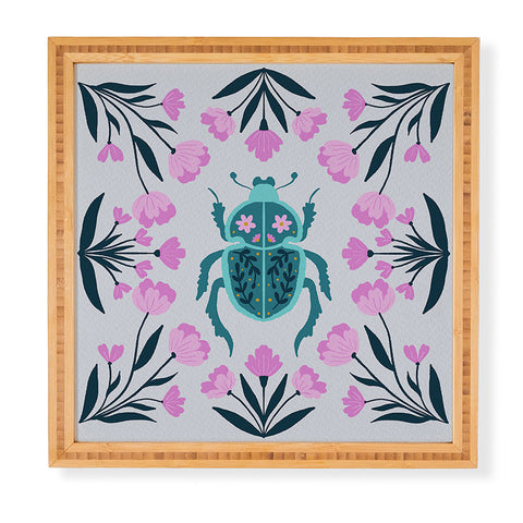 Angela Minca Beetle and flowers Framed Wall Art