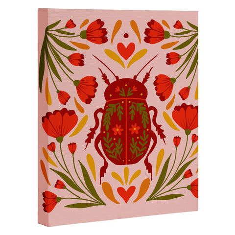 Angela Minca Beetle with flowers Art Canvas