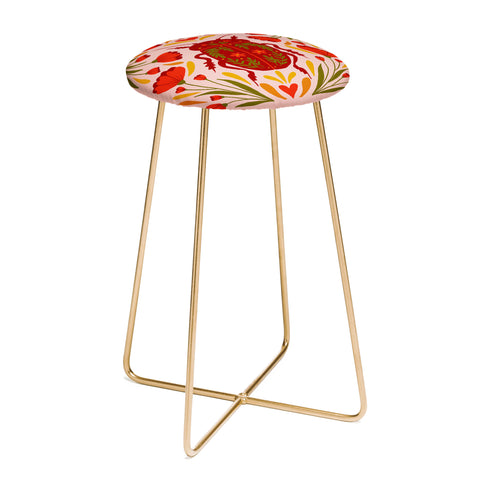 Angela Minca Beetle with flowers Counter Stool