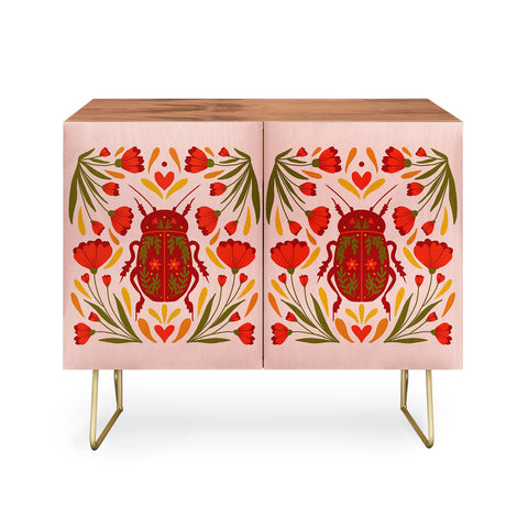 Angela Minca Beetle with flowers Credenza