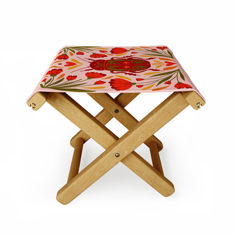 Angela Minca Beetle with flowers Folding Stool