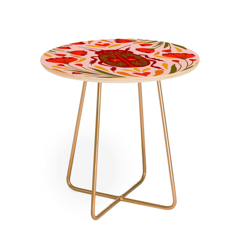 Angela Minca Beetle with flowers Round Side Table