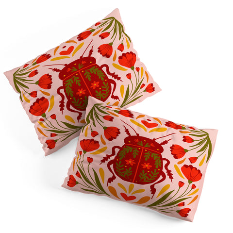 Angela Minca Beetle with flowers Pillow Shams