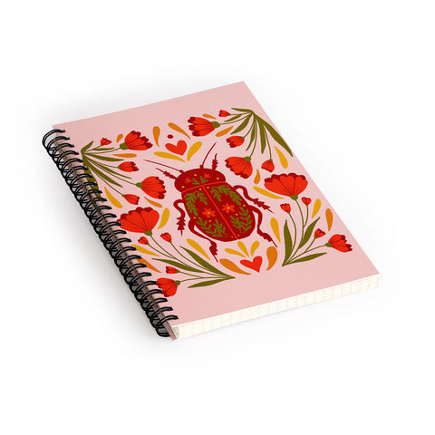Angela Minca Beetle with flowers Spiral Notebook