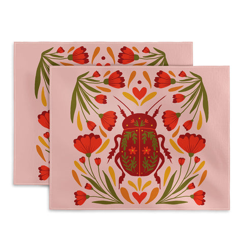 Angela Minca Beetle with flowers Placemat