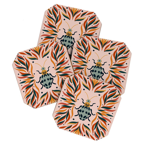 Angela Minca Bugs and leaves Coaster Set