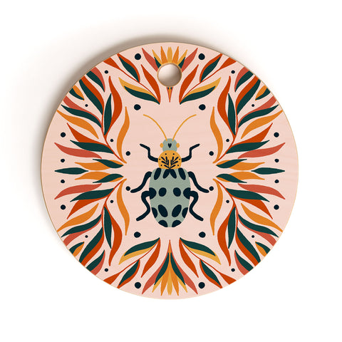 Angela Minca Bugs and leaves Cutting Board Round
