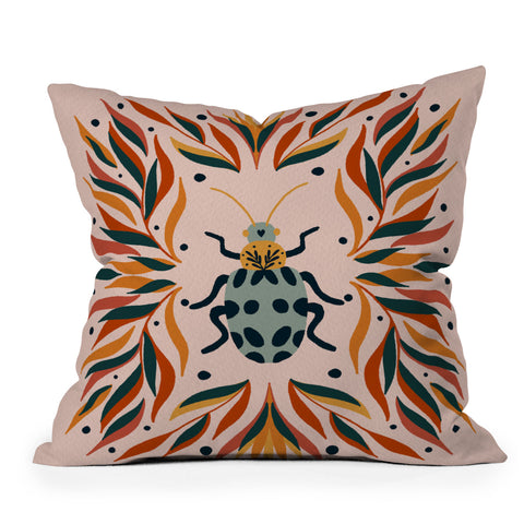 Angela Minca Bugs and leaves Outdoor Throw Pillow