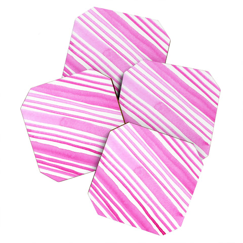 Angela Minca Candy stripes Coaster Set