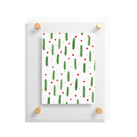 Angela Minca Christmas branches and berries Floating Acrylic Print