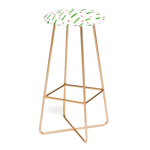 Angela Minca Christmas branches and berries Bar Stool
