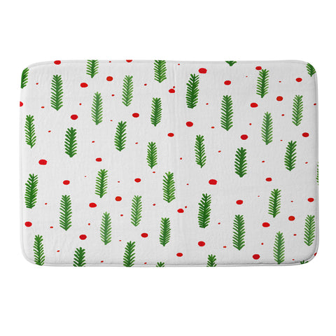 Angela Minca Christmas branches and berries Memory Foam Bath Mat