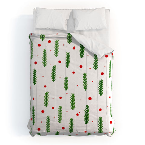 Angela Minca Christmas branches and berries Comforter