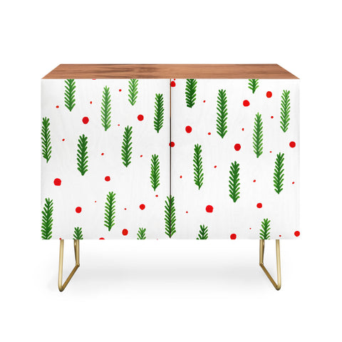 Angela Minca Christmas branches and berries Credenza
