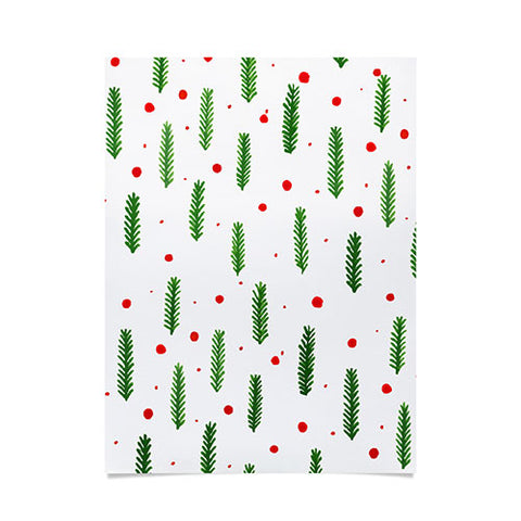 Angela Minca Christmas branches and berries Poster