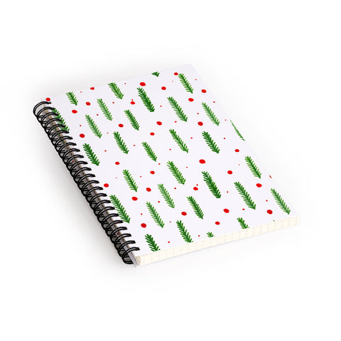 Angela Minca Christmas branches and berries Spiral Notebook