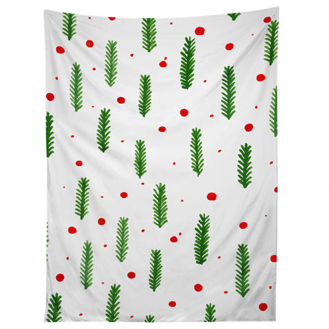 Angela Minca Christmas branches and berries Tapestry