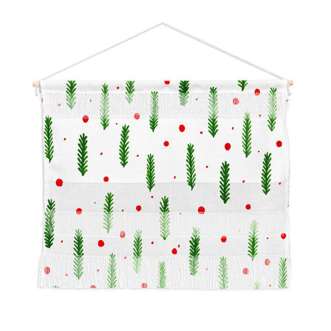 Angela Minca Christmas branches and berries Wall Hanging Landscape