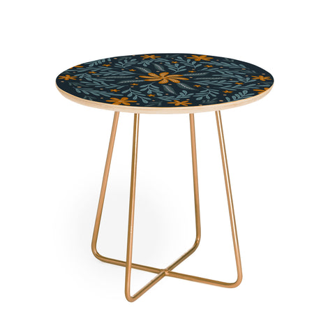 Angela Minca Circular flowers and branches Round Side Table
