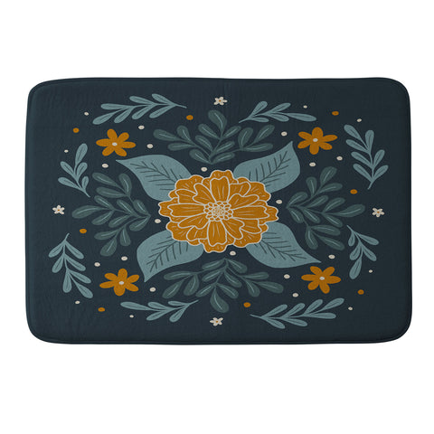 Angela Minca Circular flowers Memory Foam Bath Mat