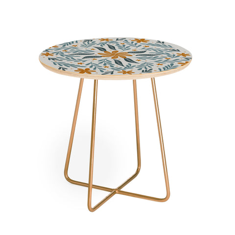 Angela Minca Circular flowers branches Round Side Table