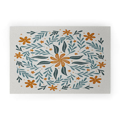 Angela Minca Circular flowers branches Welcome Mat