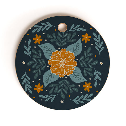 Angela Minca Circular flowers Cutting Board Round