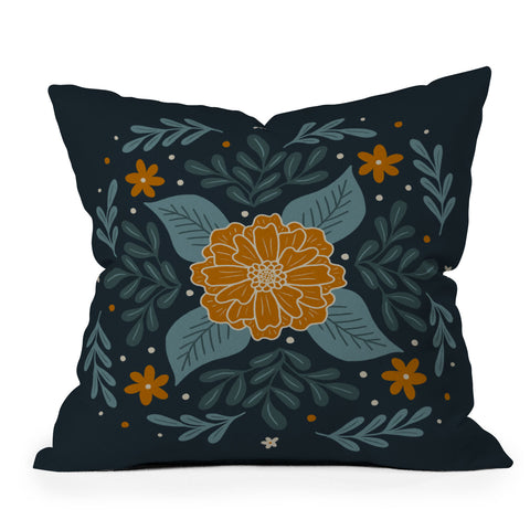 Angela Minca Circular flowers Throw Pillow