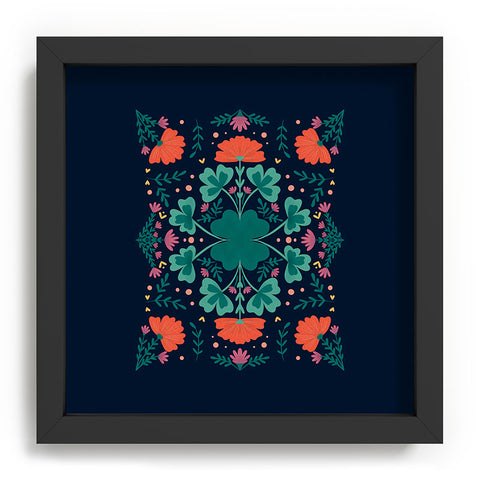 Angela Minca Clovers and flowers Recessed Framing Square