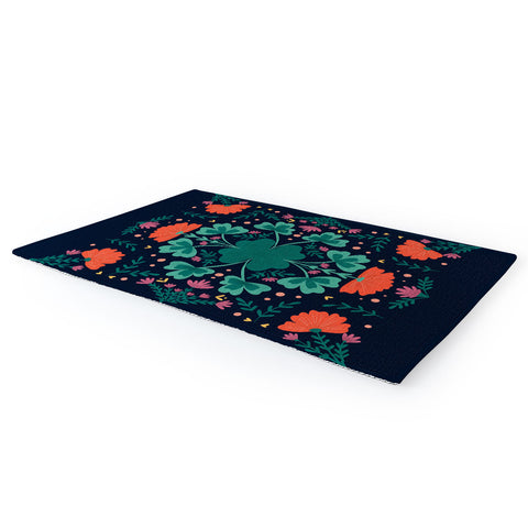 Angela Minca Clovers and flowers Area Rug