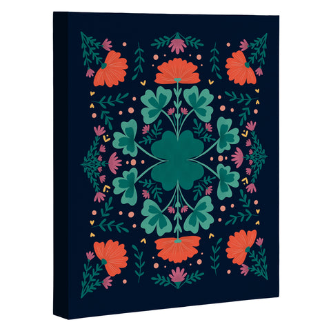 Angela Minca Clovers and flowers Art Canvas