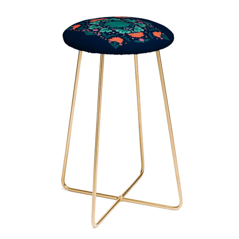 Angela Minca Clovers and flowers Counter Stool